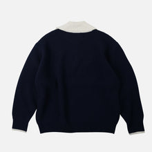 Load image into Gallery viewer, CONTRAST COLLAR HALF ZIP KNIT - NAVY
