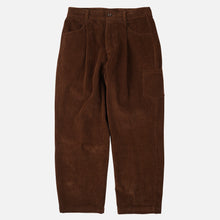 Load image into Gallery viewer, CORDUROY WIDE ONE TUCK PANTS - BROWN
