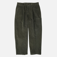 Load image into Gallery viewer, CORDUROY WIDE ONE TUCK PANTS - OLIVE
