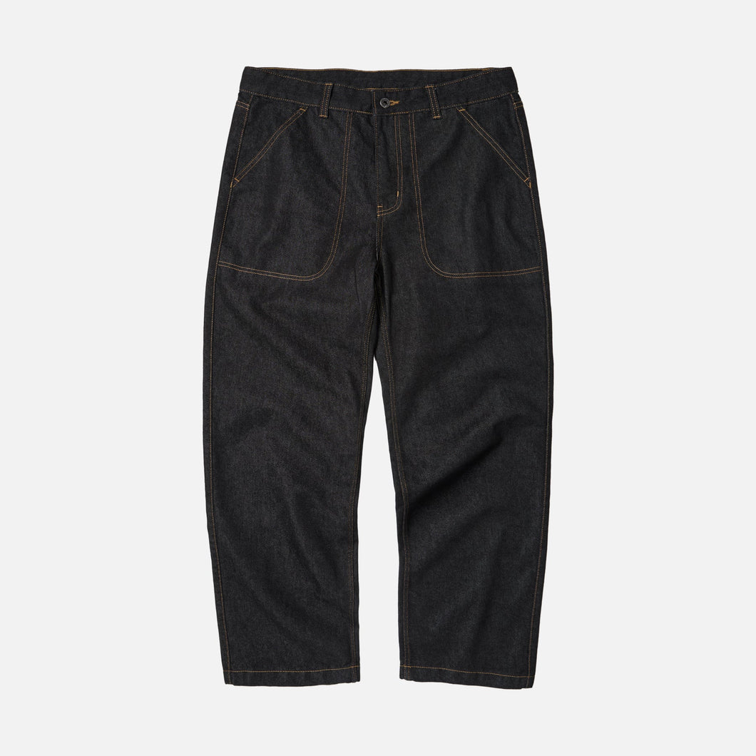 CP WIDE DENIM PANTS - BLACK