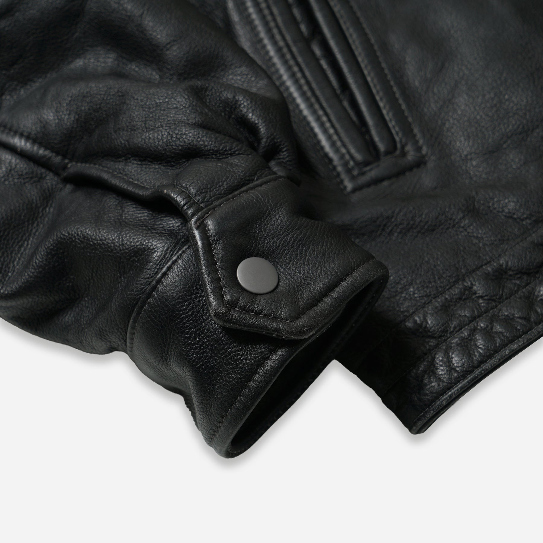DESTROYED COWHIDE LEATHER JACKET - BLACK - THE GREAT DIVIDE