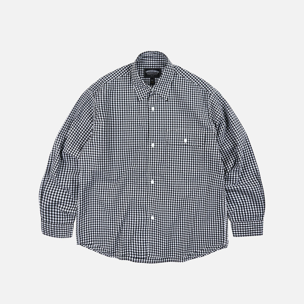 EASE GINGHAM CHECK SHIRT - BLACK