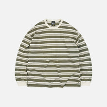 Load image into Gallery viewer, BLOCK STRIPE LONG SLEEVE T-SHIRT - OLIVE
