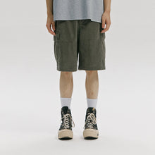 Load image into Gallery viewer, FADED COTTON CARGO SHORTS - OLIVE
