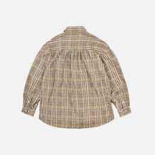 Load image into Gallery viewer, GATHERED SEERSUCKER CHECK SHIRT - BEIGE
