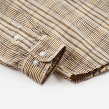 Load image into Gallery viewer, GATHERED SEERSUCKER CHECK SHIRT - BEIGE
