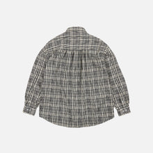 Load image into Gallery viewer, GATHERED CHECK SHIRT - BLACK
