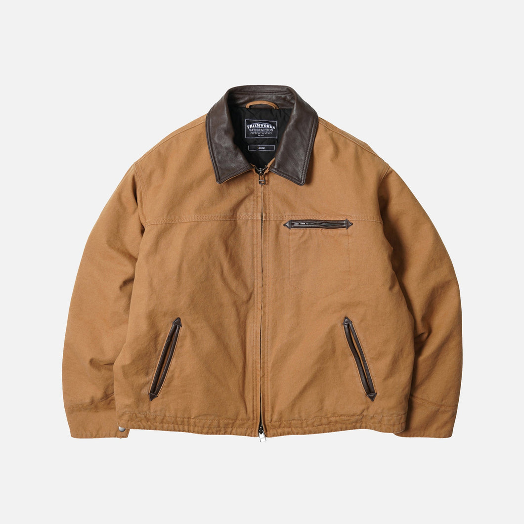 HEAVY CANVAS DESTROYED WORK JACKET - TAN