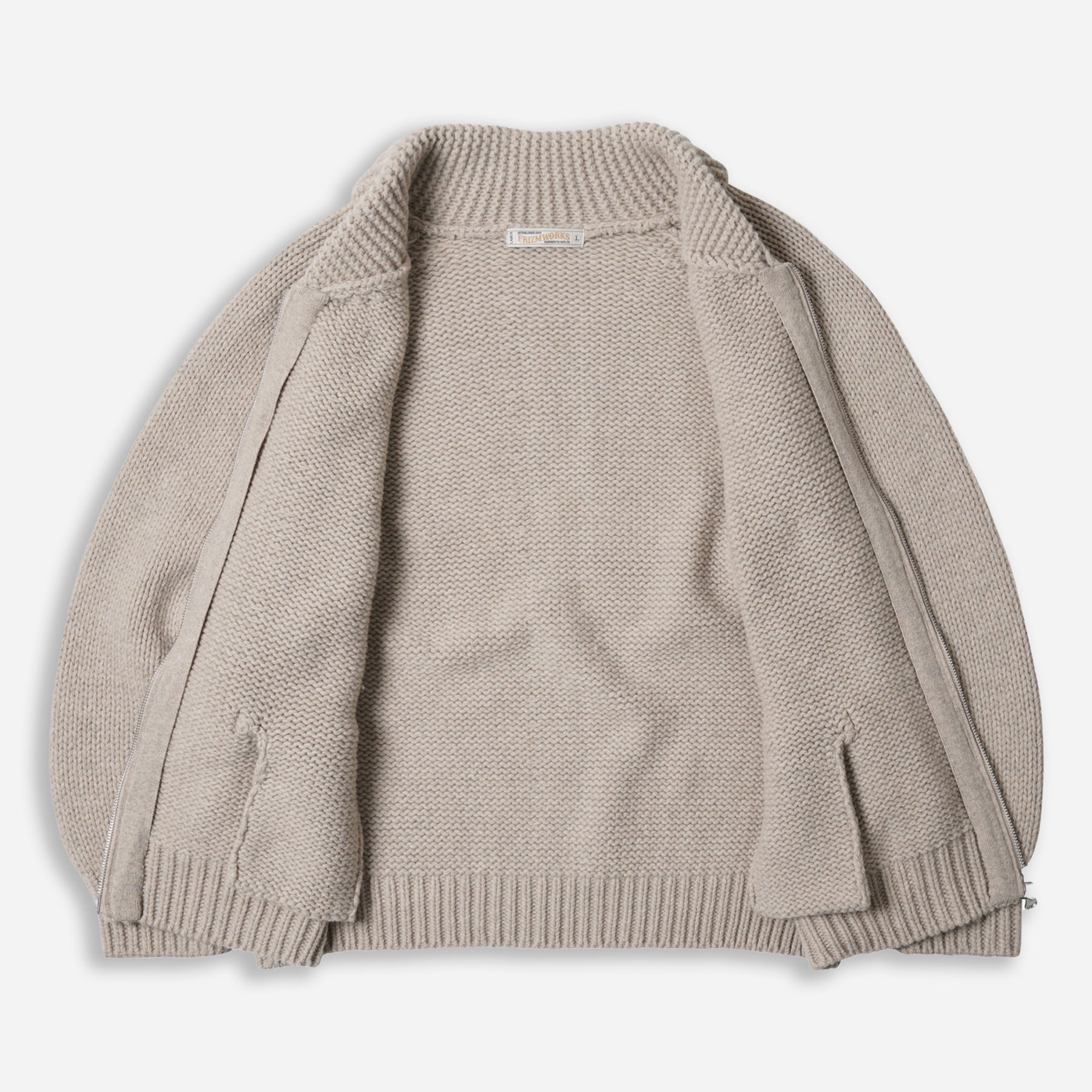 HEAVY COWICHAN ZIP UP CARDIGAN - OATMEAL - THE GREAT DIVIDE