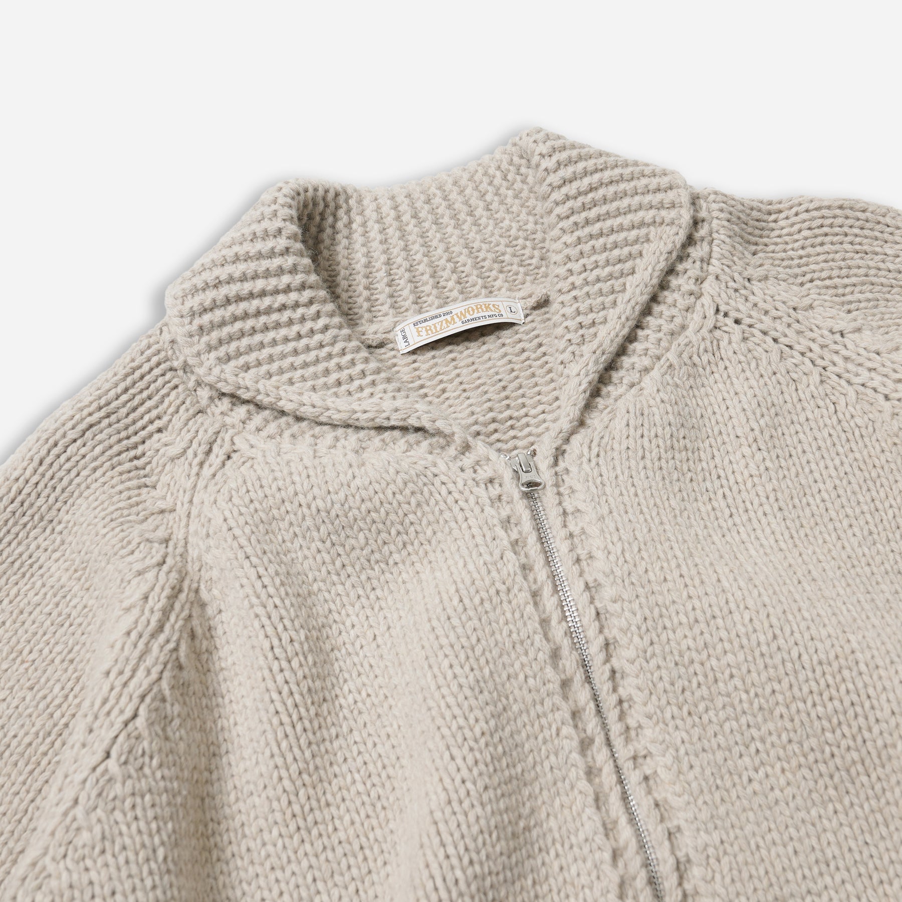 HEAVY COWICHAN ZIP UP CARDIGAN - OATMEAL - THE GREAT DIVIDE