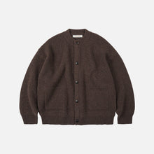 Load image into Gallery viewer, HEAVY WOOL ROUND CARDIGAN - CHOCO BROWN
