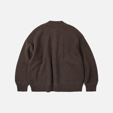 Load image into Gallery viewer, HEAVY WOOL ROUND CARDIGAN - CHOCO BROWN

