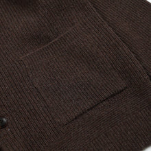 Load image into Gallery viewer, HEAVY WOOL ROUND CARDIGAN - CHOCO BROWN
