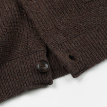 Load image into Gallery viewer, HEAVY WOOL ROUND CARDIGAN - CHOCO BROWN
