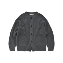 Load image into Gallery viewer, HEAVY WOOL ROUND CARDIGAN - DARK GREY

