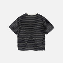 Load image into Gallery viewer, JACQUARD STRIPE HALF T-SHIRT - BLACK
