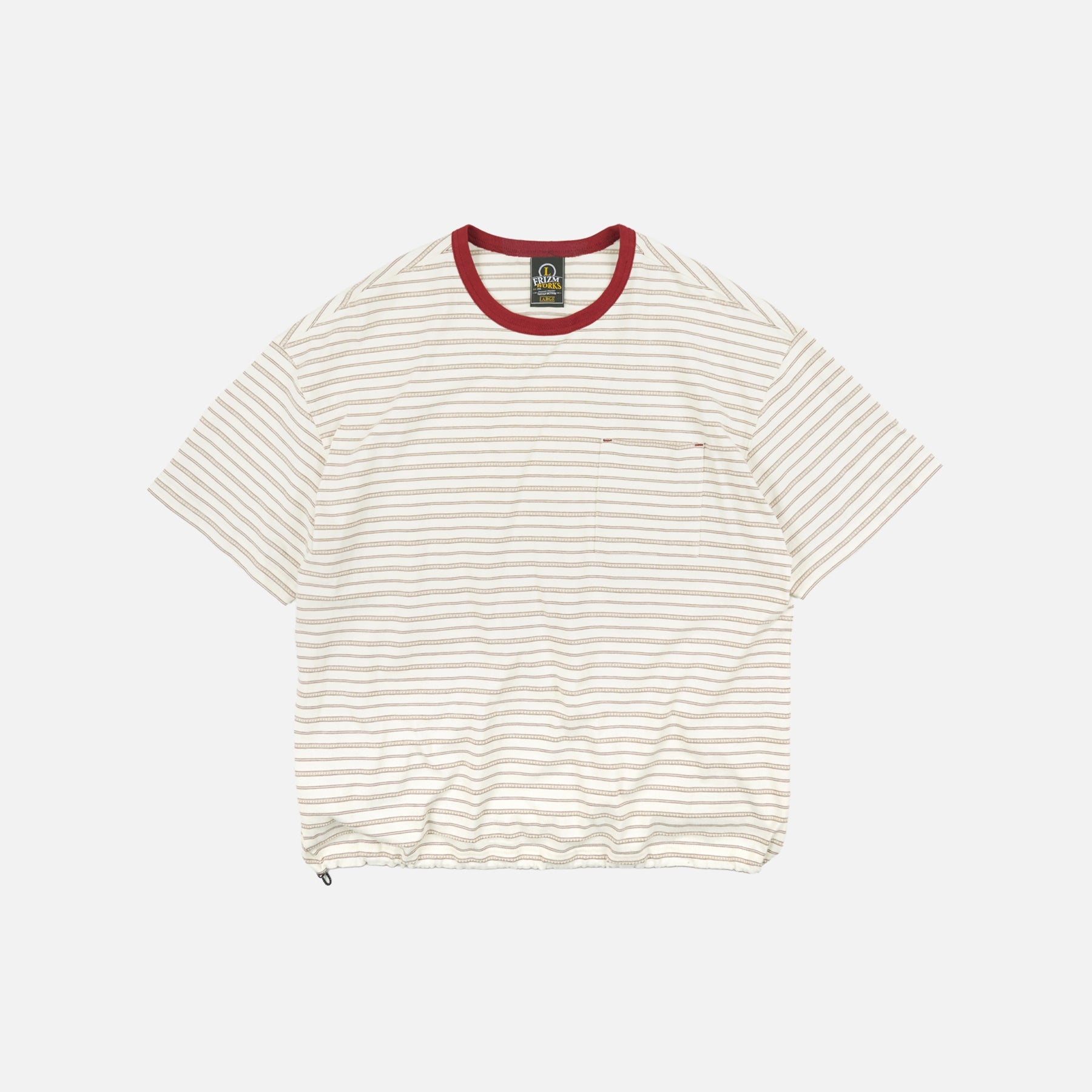 JACQUARD STRIPE HALF T-SHIRT - CREAM - THE GREAT DIVIDE – Frizmworks