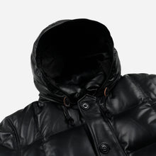 Load image into Gallery viewer, LEATHER KARAKORAM GOOSE DOWN PARKA JACKET - BLACK
