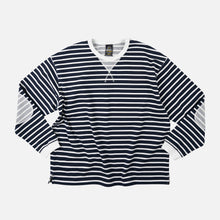 Load image into Gallery viewer, LOOP PATCH L/S T-SHIRT - STRIPE NAVY
