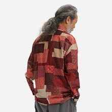 Load image into Gallery viewer, MIXED PATCHWORK SHIRT - BURGUNDY
