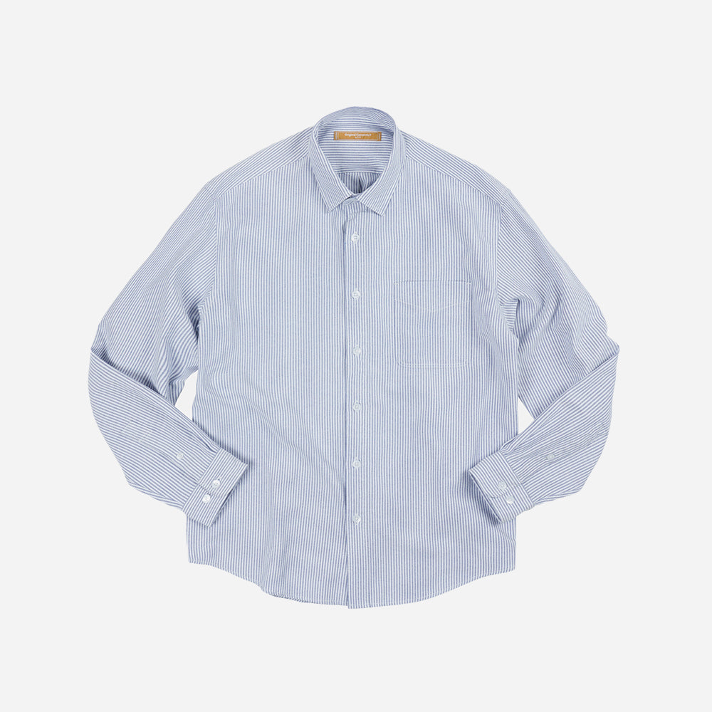 OG STRIPED OXFORD OVERSIZED SHIRT - BLUE