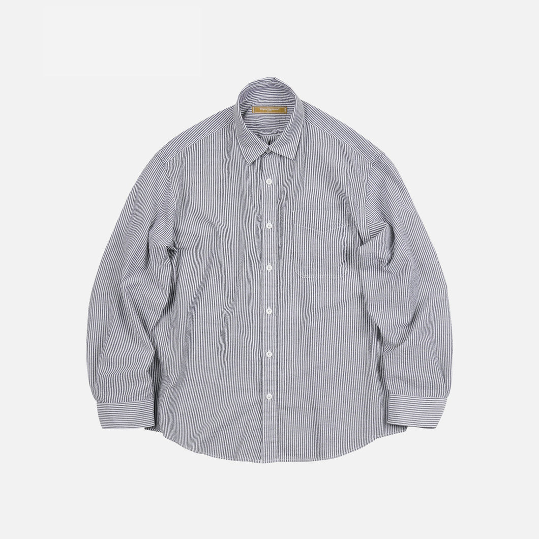 OG STRIPE SEERSUCKER SHIRT - BLACK