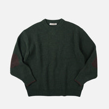 Load image into Gallery viewer, PATCH ROUND PULLOVER KNIT - FOREST GREEN

