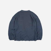 Load image into Gallery viewer, PIGMENT DYEING WAFFLE L/S T-SHIRT - BLUE
