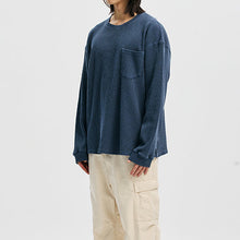Load image into Gallery viewer, PIGMENT DYEING WAFFLE L/S T-SHIRT - BLUE
