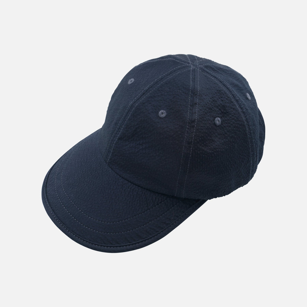 SEERSUCKER FEATHER CAP - NAVY
