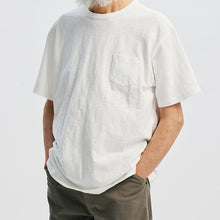 Load image into Gallery viewer, SLUB POCKET HALF T-SHIRT - WHITE
