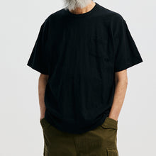 Load image into Gallery viewer, SLUB POCKET HALF T-SHIRT - BLACK

