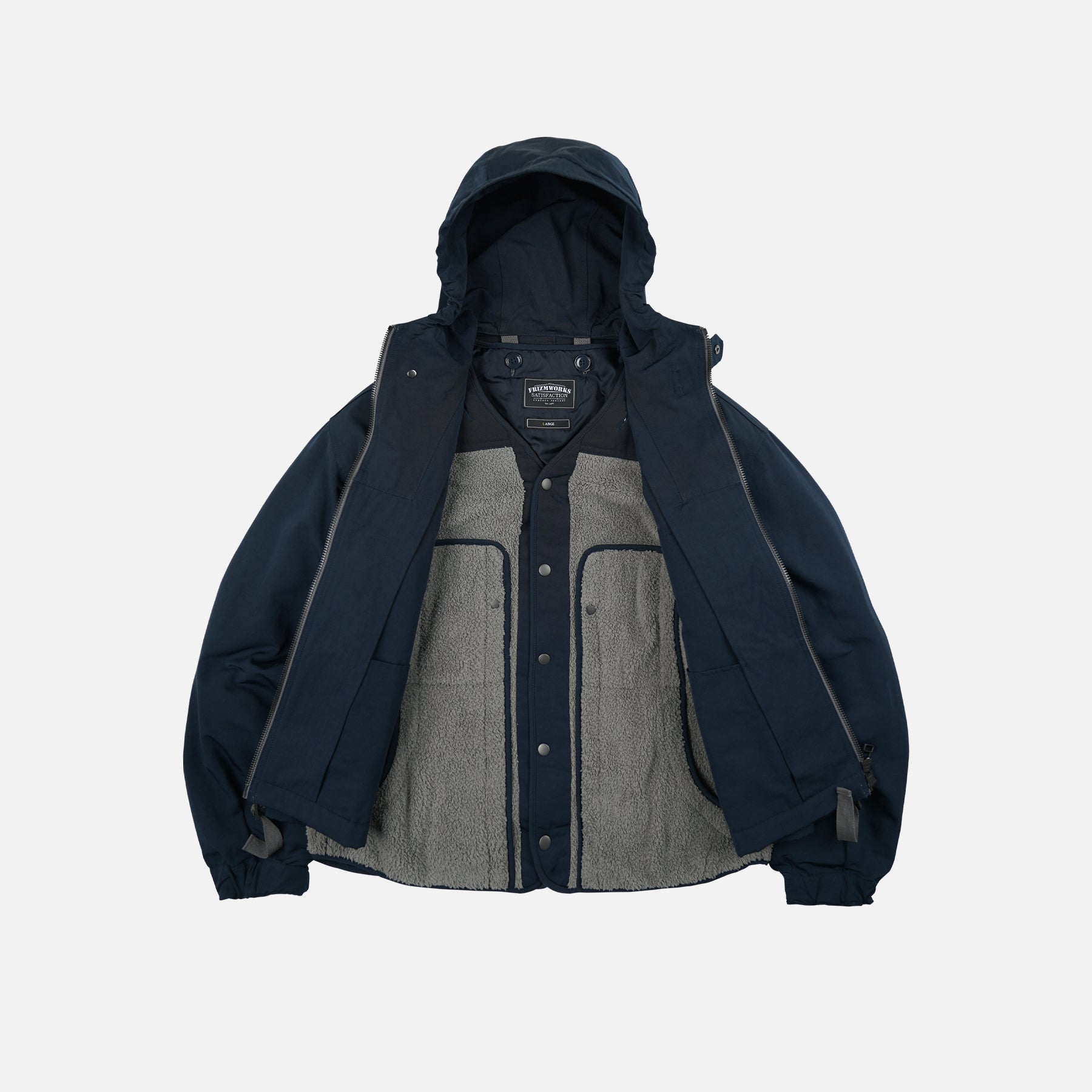 SMOCK 2 IN 1 HOODED PARKA JACKET - NAVY - THE GREAT DIVIDE