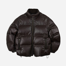 Load image into Gallery viewer, SNOWDON LEATHER DOWN JACKET - BROWN
