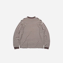 Load image into Gallery viewer, STRIPE KNIT L/S T-SHIRT - BROWN
