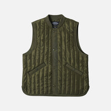 Load image into Gallery viewer, STRIPE QUILT MIL LINER VEST - OLIVE
