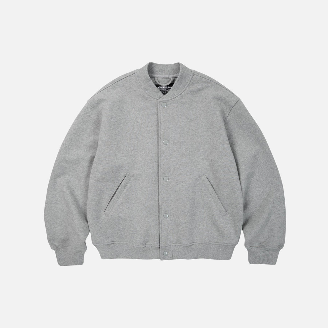 SWEAT VARSITY JACKET - GRAY