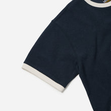 Load image into Gallery viewer, TERRY RINGER HALF T-SHIRT - NAVY
