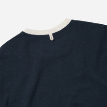 Load image into Gallery viewer, TERRY RINGER HALF T-SHIRT - NAVY
