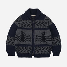 Load image into Gallery viewer, Thunderbird Cowichan Cardigan - Navy
