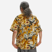 Load image into Gallery viewer, TIGER HAWAIIAN HALF SHIRT - BLACK
