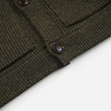 Load image into Gallery viewer, ULTRA HEAVYWEIGHT COLLAR CARDIGAN - FOREST GREEN
