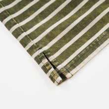 Load image into Gallery viewer, VINTAGE FADED STRIPE HALF T-SHIRT - DARK GREEN
