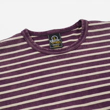Load image into Gallery viewer, VINTAGE FADED STRIPE HALF T-SHIRT - PURPLE
