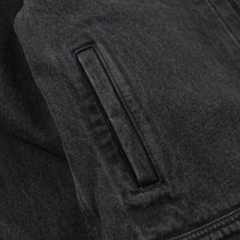 Load image into Gallery viewer, WASHED DENIM TRUCKER JACKET - BLACK
