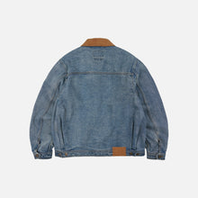 Load image into Gallery viewer, WASHED DENIM TRUCKER JACKET - BLUE
