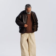 Load image into Gallery viewer, Waxed Cowhide Reversible Liner Jacket - Brown
