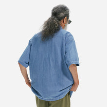 Load image into Gallery viewer, WESTERN DENIM HALF SHIRT - LIGHT BLUE
