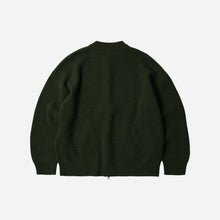 Load image into Gallery viewer, WOOL DECK ZIP UP CARDIGAN - FOREST GREEN
