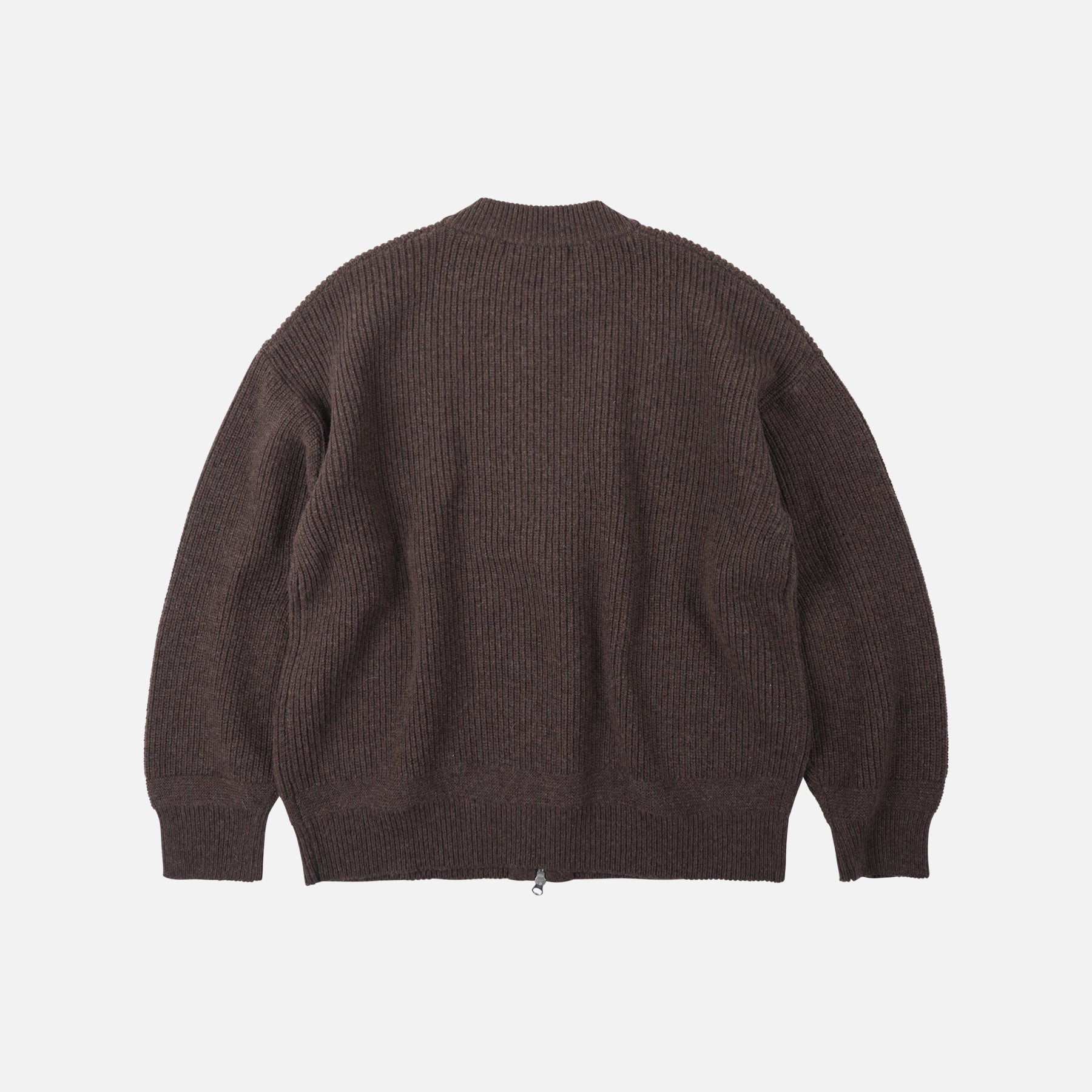 WOOL DECK ZIP UP CARDIGAN - CHOCO BROWN - THE GREAT DIVIDE